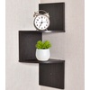 image:imageGreenco 2Tier Corner Shelves Natural Finish  Floating WallMounted Home Decor Set  Wall Shelf  Living Room Bedroom Bathroom Office House Cubicle AccessoriesDecorationsStorageOrganizerEspresso