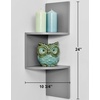 image:imageGreenco 2Tier Corner Shelves Natural Finish  Floating WallMounted Home Decor Set  Wall Shelf  Living Room Bedroom Bathroom Office House Cubicle AccessoriesDecorationsStorageOrganizerGrey