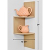 image:imageGreenco 2Tier Corner Shelves Natural Finish  Floating WallMounted Home Decor Set  Wall Shelf  Living Room Bedroom Bathroom Office House Cubicle AccessoriesDecorationsStorageOrganizerNatural
