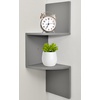 image:imageGreenco 2Tier Corner Shelves Natural Finish  Floating WallMounted Home Decor Set  Wall Shelf  Living Room Bedroom Bathroom Office House Cubicle AccessoriesDecorationsStorageOrganizerGrey