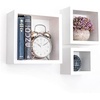 image:imageGreenco 3 Cube Floating Shelf EasytoAssemble Floating Wall Mount Shelves for Bedrooms and Living Rooms Walnut Finish