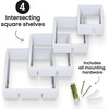 image:imageGreenco 4 Cube Intersecting EasytoAssemble Floating Wall Mount Shelves for Bedrooms and Living Rooms  Walls Shelving for Living Room  Wall Mounted Shelves  Espresso FinishGrey