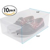 image:imageGreenco Clear Foldable Shoe Storage Boxes 5 Pack  Stackable Heavy Duty Plastic Boot Storage Box Perfect for Apartments Small Spaces and College Dorm Rooms Shoe Box and Boot OrganizerPack of 10