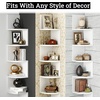 image:imageGreenco Corner Shelf 5 Tier Floating Shelves for Wall EasytoAssemble Wall Mount Corner Shelves for Bedrooms and Living Rooms Rustic Walnut FinishNatural