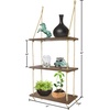 image:imageGreenco Decorative Rustic Jute Rope Wall Hanging Floating Shelves Distressed Wood 3 Tier3Tier