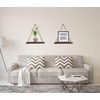 image:imageGreenco Decorative Rustic Jute Rope Wall Hanging Floating Shelves Distressed Wood 3 TierSingle