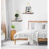 image:imageGreenco Decorative Rustic Jute Rope Wall Hanging Floating Shelves Distressed Wood 3 TierSingle
