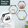 image:imageGreenco Geometric Hexagon Shaped Floating Shelves Honeycomb Shelves Home Decor Metal Wire and Rustic Wood Wall Storage Shelves for Bedroom Living Room Bathroom Kitchen and Office  Set of 3