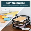 image:imageGreenco Mesh 3 Tier Document Letter Tray Desk Organizer Black3Tier