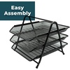 image:imageGreenco Mesh 3 Tier Document Letter Tray Desk Organizer Black3Tier