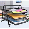 image:imageGreenco Mesh 3 Tier Document Letter Tray Desk Organizer Black3Tier Standard