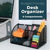 image:imageGreenco Mesh Desk Organizer Office amp Dorm Room Supplies Caddy 6 Compartments Small Black Desk Organizer for Pen Pencil Small Office Supplies and Stationary Accessories Storage OrganizationNew