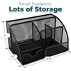 image:imageGreenco Mesh Desk Organizer Office amp Dorm Room Supplies Caddy 6 Compartments Small Black Desk Organizer for Pen Pencil Small Office Supplies and Stationary Accessories Storage OrganizationNew Pack of 2