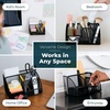 image:imageGreenco Mesh Desk Organizer Office amp Dorm Room Supplies Caddy 6 Compartments Small Black Desk Organizer for Pen Pencil Small Office Supplies and Stationary Accessories Storage OrganizationNew