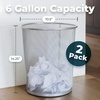image:imageGreenco Mesh Round 6 Gallon Trash Cans Silver 2 Pack Lightweight amp Sturdy Office Trash Cans for Near Desk