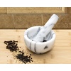 image:imageGreenco Mortar and Pestle Set White Marble Stone Mortar and Pestle Grinding Bowl Small 45 Inches Kitchen Essential for Spices Guacamole and MoreMedium