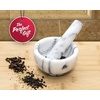 image:imageGreenco Mortar and Pestle Set White Marble Stone Mortar and Pestle Grinding Bowl Small 45 Inches Kitchen Essential for Spices Guacamole and MoreMedium