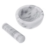image:imageGreenco Mortar and Pestle Set White Marble Stone Mortar and Pestle Grinding Bowl Small 45 Inches Kitchen Essential for Spices Guacamole and MoreMedium