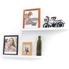 image:imageGreenco Picture Shelf Set of 2 Wall Mounted Photo Ledge Floating Shelves for Bedroom Living Room Kitchen Bathroom Nursery Display Walnut FinishWalnut