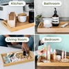 image:imageGreenco Rectangle Bamboo Butler Serving Tray with Handles  Bed Trays for Eating  Bed Tray  Breakfast TrayPak of 1 Pack of 4