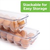 image:imageGreenco Refrigerator Organizer Bins for Eggs  Eggs Container for Refrigerator  14 Egg Organizer Container with Lid amp Durable Handle  Stackable Plastic Egg Holder for Refrigerator  Clear Set of 2Egg Holder 2 Pack