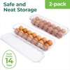 image:imageGreenco Refrigerator Organizer Bins for Eggs  Eggs Container for Refrigerator  14 Egg Organizer Container with Lid amp Durable Handle  Stackable Plastic Egg Holder for Refrigerator  Clear Set of 2Egg Holder 2 Pack
