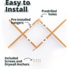 image:imageGreenco Set of 2 Criss Cross Intersecting Wall Mounted Floating Shelves Natural FinishEspresso