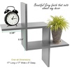 image:imageGreenco Set of 2 Criss Cross Intersecting Wall Mounted Floating Shelves Natural FinishGrey