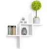 image:imageGreenco Set of 2 Criss Cross Intersecting Wall Mounted Floating Shelves Natural FinishNatural