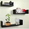 image:imageGreenco Set of 3 Floating U Shelves EasytoAssemble Floating Wall Mount Shelves for Bedrooms and Living Rooms Espresso FinishEspresso