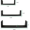 image:imageGreenco Set of 3 Floating U Shelves EasytoAssemble Floating Wall Mount Shelves for Bedrooms and Living Rooms Espresso FinishEspresso