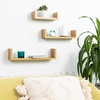 image:imageGreenco Set of 3 Floating U Shelves EasytoAssemble Floating Wall Mount Shelves for Bedrooms and Living Rooms Espresso FinishNatural