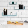 image:imageGreenco Set of 3 Floating U Shelves EasytoAssemble Floating Wall Mount Shelves for Bedrooms and Living Rooms Espresso FinishRustic Blue