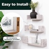image:imageGreenco Set of 3 Floating U Shelves EasytoAssemble Floating Wall Mount Shelves for Bedrooms and Living Rooms Rustic White Finish