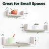 image:imageGreenco Set of 3 Floating U Shelves EasytoAssemble Floating Wall Mount Shelves for Bedrooms and Living Rooms Rustic White Finish