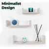 image:imageGreenco Set of 3 Floating U Shelves EasytoAssemble Floating Wall Mount Shelves for Bedrooms and Living Rooms Rustic White Finish