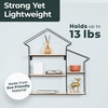 image:imageGreenco Shelf Natural Geometric House Shaped 3 Tier Mounted Floating Shelves Home Decor Metal Wire and Rustic Wood Wall Storage Shelves for Bedroom Living Room Bathroom Kitchen and Office
