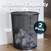 image:imageGreenco Small Round 6 Gallon Black Mesh Trash Cans for Home or Office Set of 2