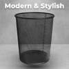 image:imageGreenco Small Round 6 Gallon Black Mesh Trash Cans for Home or Office Set of 2