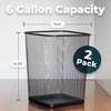 image:imageGreenco Small Trash Cans for Home or Office 2pk 6 Gallon Black Mesh Square HomeOffice Trash Can Lightweight Sturdy for Under Desk Kitchen Bedroom Den or Recycling Can 6 Gallon Square Trash