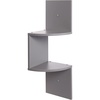 image:imageGreenco 2Tier Corner Shelves Natural Finish  Floating WallMounted Home Decor Set  Wall Shelf  Living Room Bedroom Bathroom Office House Cubicle AccessoriesDecorationsStorageOrganizerGrey
