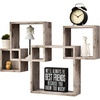 image:imageGreenco 4 Cube Intersecting EasytoAssemble Floating Wall Mount Shelves for Bedrooms and Living Rooms  Walls Shelving for Living Room  Wall Mounted Shelves  Espresso FinishRustic White