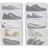 image:imageGreenco Clear Foldable Shoe Storage Boxes 5 Pack  Stackable Heavy Duty Plastic Boot Storage Box Perfect for Apartments Small Spaces and College Dorm Rooms Shoe Box and Boot OrganizerPack of 10