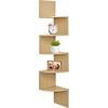 image:imageGreenco Corner Shelf 5 Tier Floating Shelves for Wall EasytoAssemble Wall Mount Corner Shelves for Bedrooms and Living Rooms Rustic Walnut FinishNatural