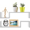 image:imageGreenco Floating Wall Shelves White Finish 2pcs  WallMounted Shelves Storage HangingFloating Shelf Bookshelf Book Organizer  Bedroom Toilet Restroom Farmhouse Bathroom DecorWhite