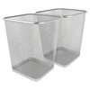 image:imageGreenco Mesh Square Wastebasket 6 Gallon 2pk Silver  Lightweight Garbage Trash Cans for Bedroom Kitchen Dorm  Trash Can for Office amp Home
