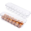 image:imageGreenco Refrigerator Organizer Bins for Eggs  Eggs Container for Refrigerator  14 Egg Organizer Container with Lid amp Durable Handle  Stackable Plastic Egg Holder for Refrigerator  Clear Set of 2Egg Holder 2 Pack