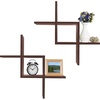 image:imageGreenco Set of 2 Criss Cross Intersecting Wall Mounted Floating Shelves Natural FinishWalnut
