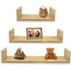 image:imageGreenco Set of 3 Floating U Shelves EasytoAssemble Floating Wall Mount Shelves for Bedrooms and Living Rooms Espresso FinishNatural