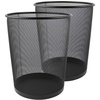 image:imageGreenco Small Round 6 Gallon Black Mesh Trash Cans for Home or Office Set of 2